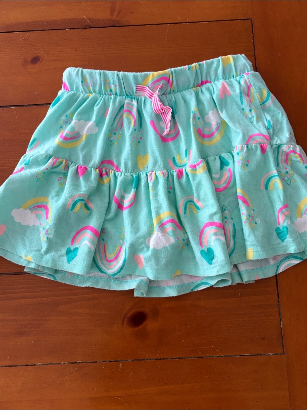 Cat & Jack Aqua Rainbow Ruffle Skirt